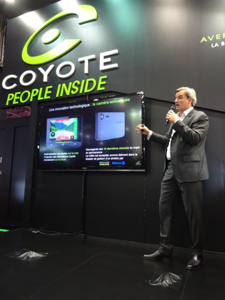 Fabien Pierlot, le fondateur de Coyote, a présenté les nouveautés de la marque au Mondial de l'Auto 2014