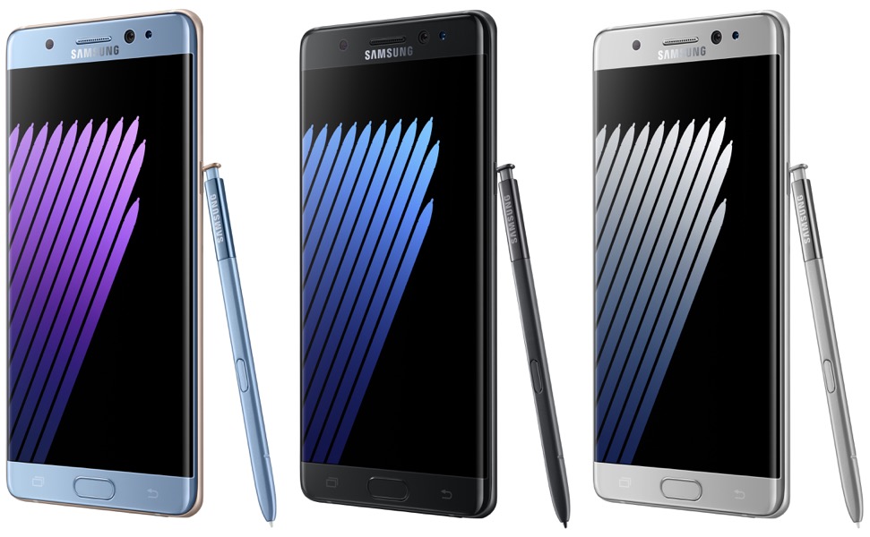 Le Galaxy Note 7 est proposé en 3 couleurs, bleu acier, noir ou argent